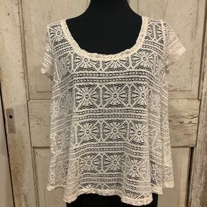 White/cream see-through shirt